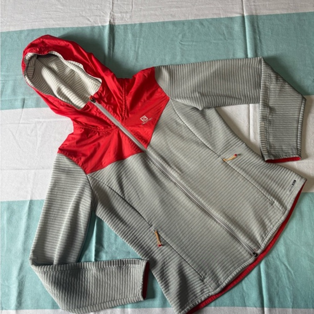 Salomon Gray and Red zip up